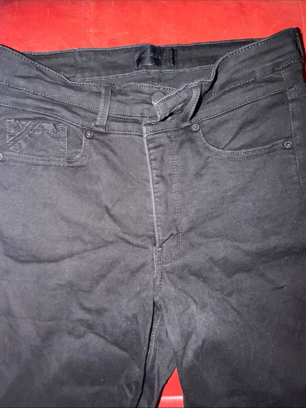 Women Buckle Black Jeans - Bootcut jeans 26 waist 38 inseam